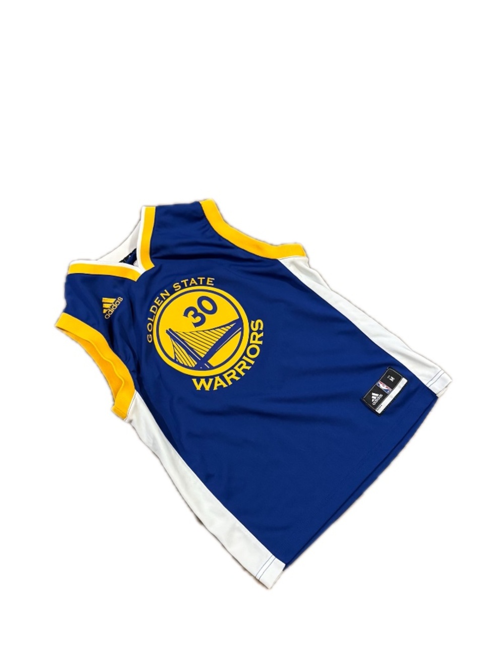 Adidas Golden State Warriors Blue Jersey Curry #30 Size M Boys Youth NBA